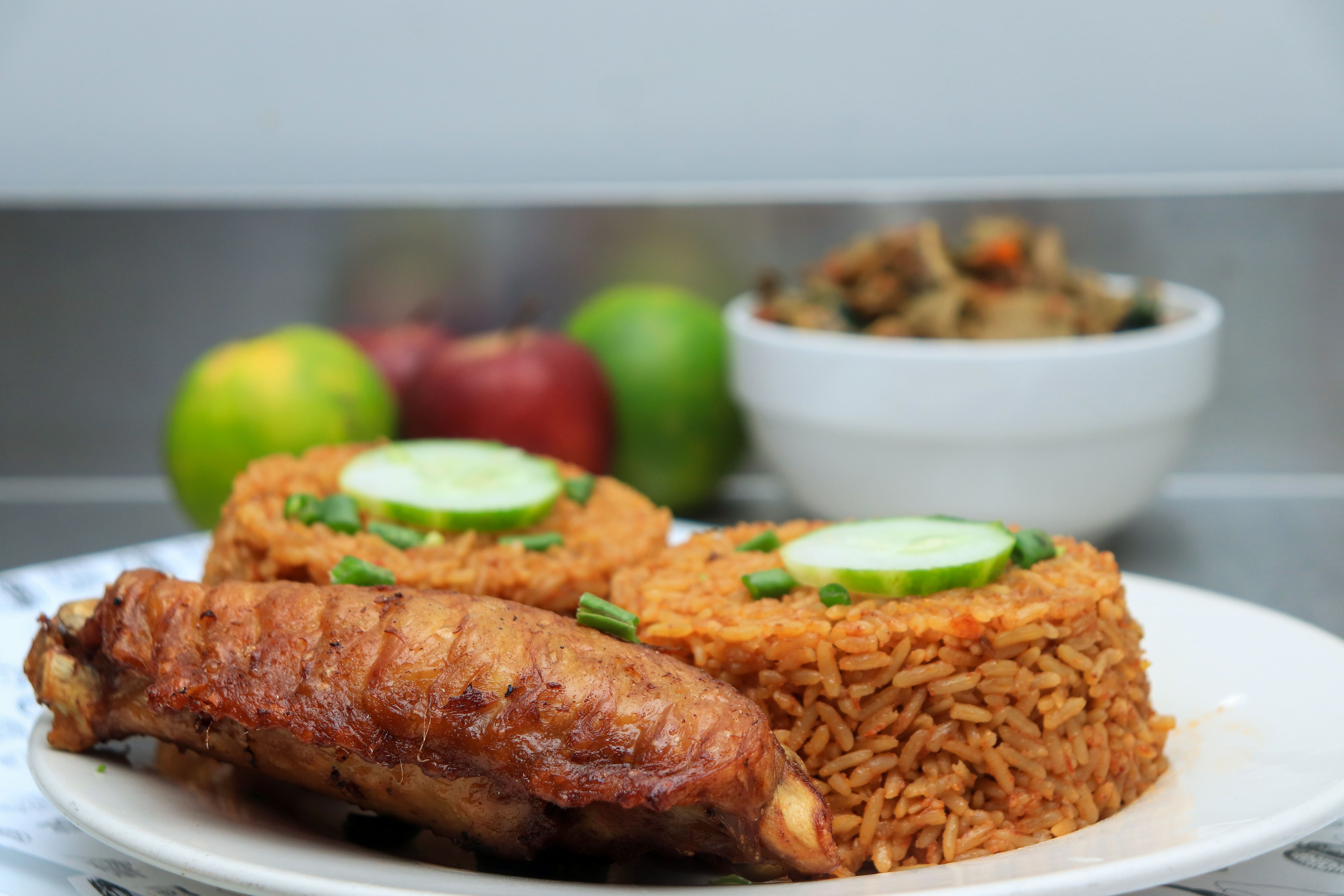 Jollof rice with turkey